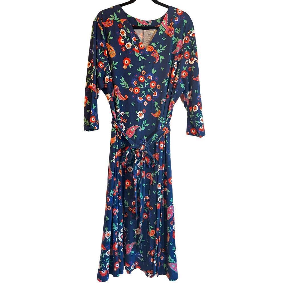 Croft & Barrow Floral Boho Midi A-Line Modest Dress Women's Sz 2X